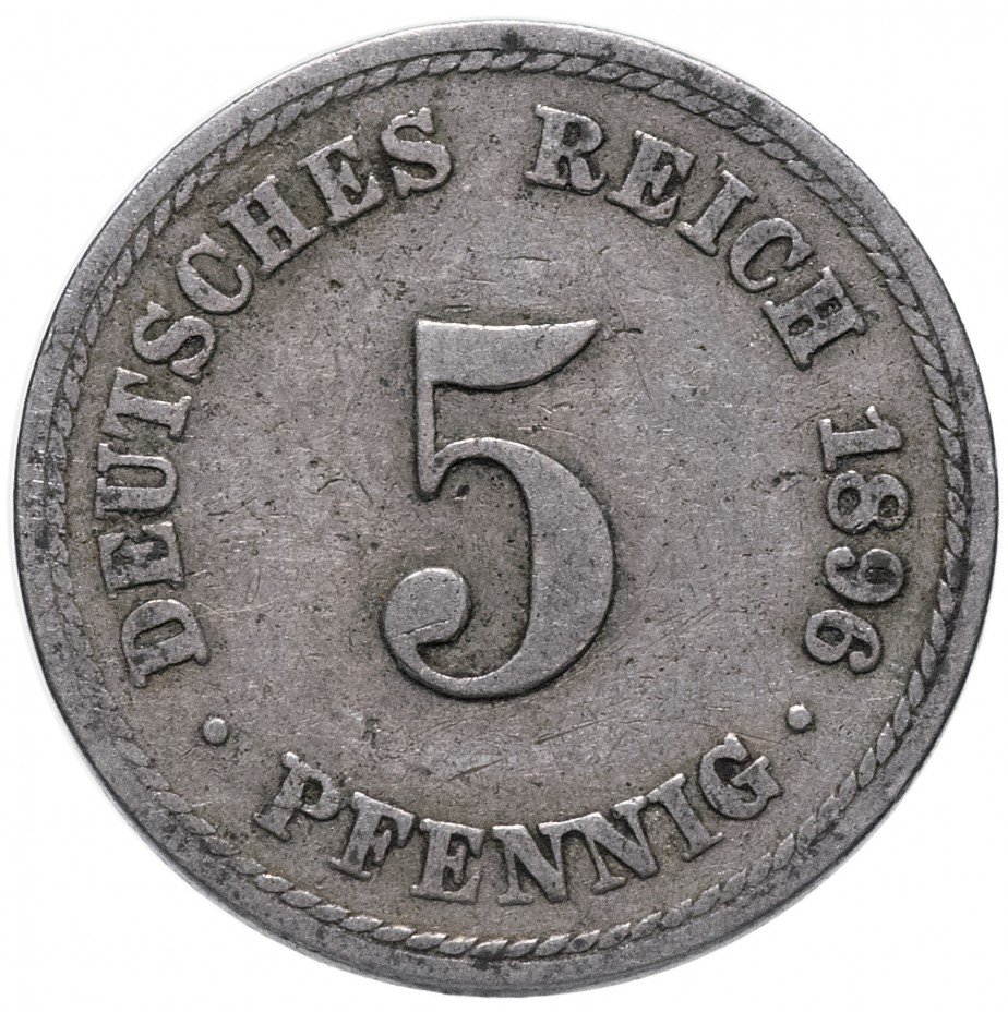 купить Германия 5 рейх пфеннигов 1896 "A"