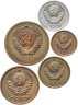 Купить Набор монет СССР 1975 года 1, 2, 3, 5, 10 копеек (5 монет)