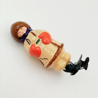 купить Игрушка ёлочная на прищепке "Мужичок с ноготок", стекло, роспись, металл, Завод стеклянных ёлочных украшений и оптических изделий, г. Москва, СССР, 1950-1960 гг.