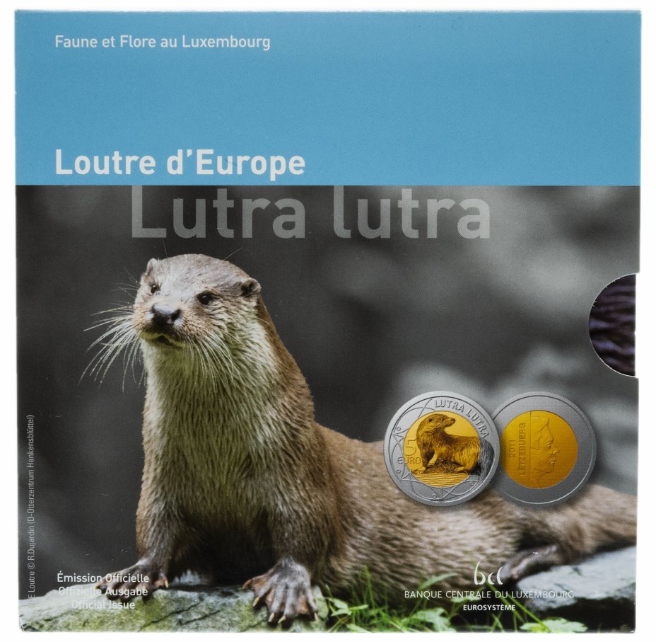купить Люксембург 5 евро 2011 Proof "Выдра", серебряные в буклете