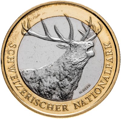 купить Швейцария 10 франков 2009 "Швейцарский национальный парк - олень" в капсуле