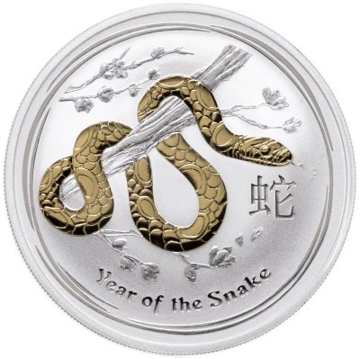 купить Австралия 1 доллар 2013 "Восточный календарь. Год змеи" с позолотой