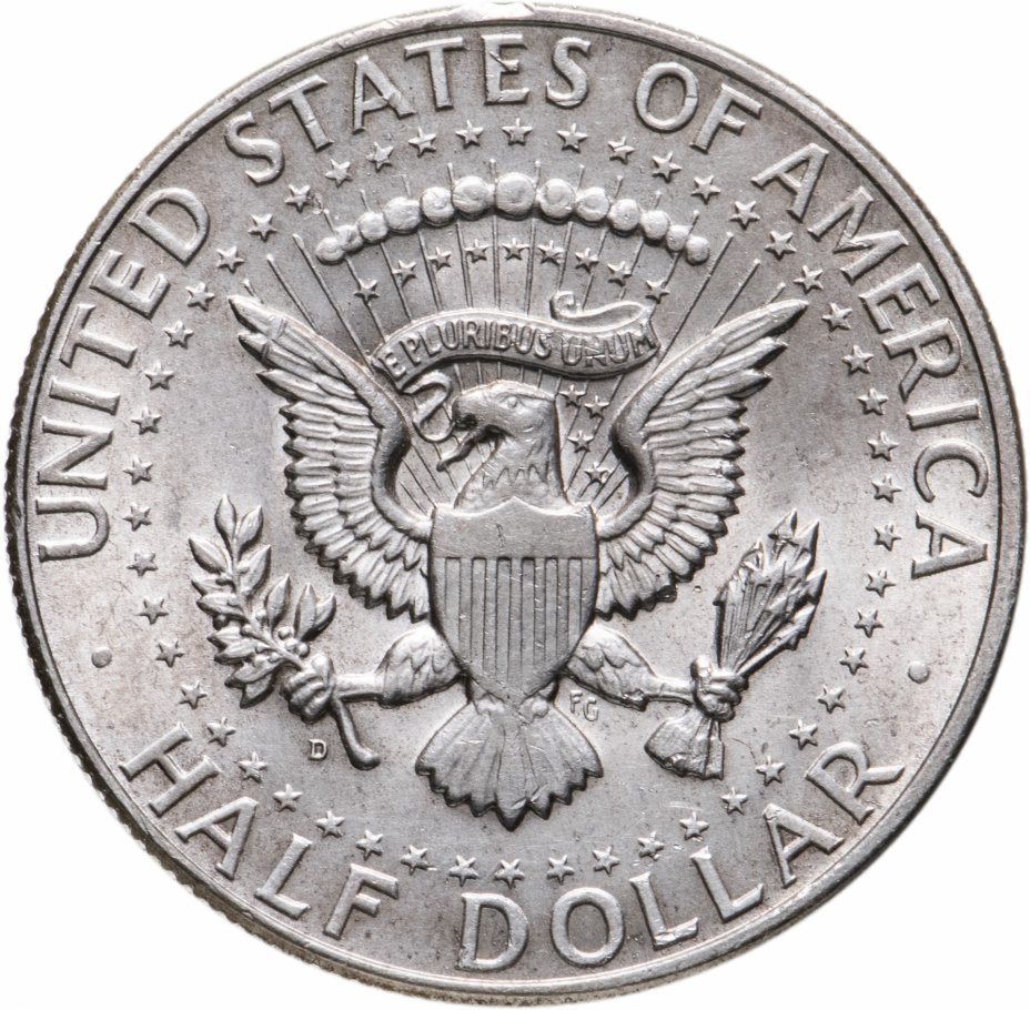 купить США 50 центов (1/2 доллара, half dollar) 1964 - D "Kennedy Half Dollar - Кеннеди"