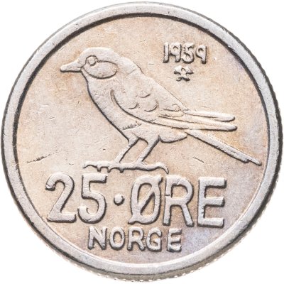 купить Норвегия 25 эре (ore) 1959