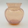 Купить Ваза для цветов с рельефным туловом розоватого оттенка, Светлана Михайловна Бескинская, стекло, сульфидное, гранение, СССР, 1970-1990 гг.