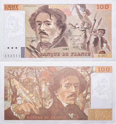 купить Франция 100 франков 1984 (Eugène Delacroix, Эжен Делакруа)