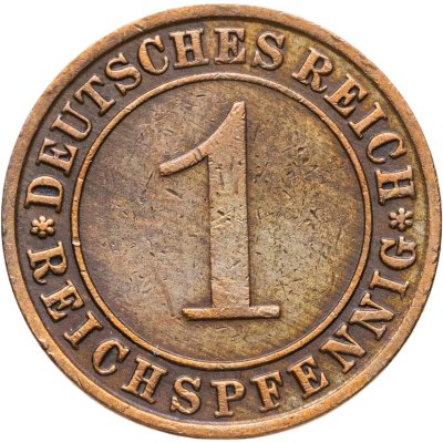 купить Германия 1 рейхспфенниг (reichspfennig) 1931 F знак монетного двора "F" — Штутгарт