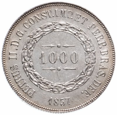 купить Бразилия 1000 реис 1857