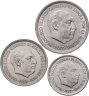 Купить Испания набор монет 1957-1975 (3 штуки) Каудильо Франсиско Франко