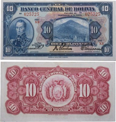 купить Боливия 10 боливиано 1928 (Pick 121a(8)