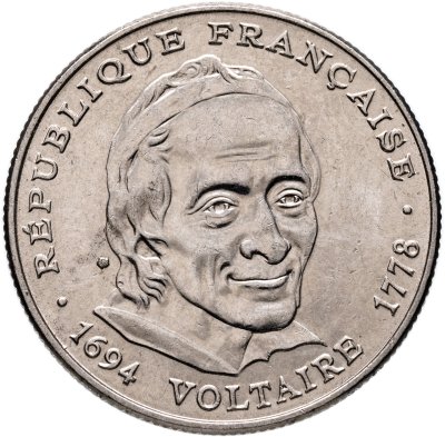 купить Франция 5 франков (francs) 1994 "300 лет со дня рождения Вольтера"