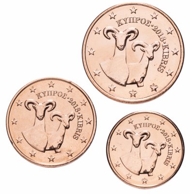 купить Кипр набор монет от 1 до 5 евро центов (3 штуки) 2018