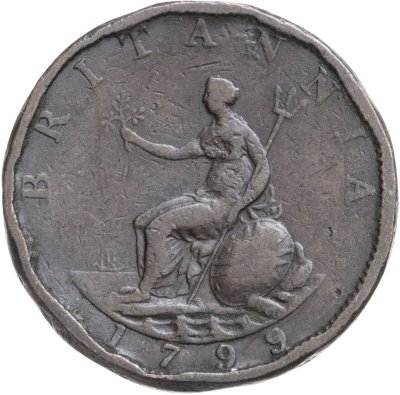 купить Великобритания 1/2 пенни (penny) 1799
