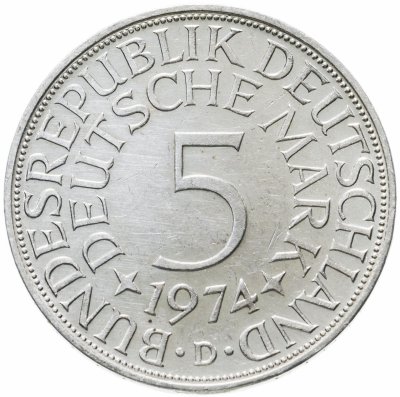 купить Германия 5 марок, 1974 Отметка монетного двора: "D" - Мюнхен