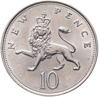 купить Великобритания 10 новых пенсов 1968