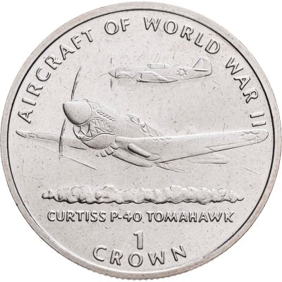 купить Остров Мэн 1 крона (crown) 1995 "Авиация Второй Мировой войны - Curtiss P-40"