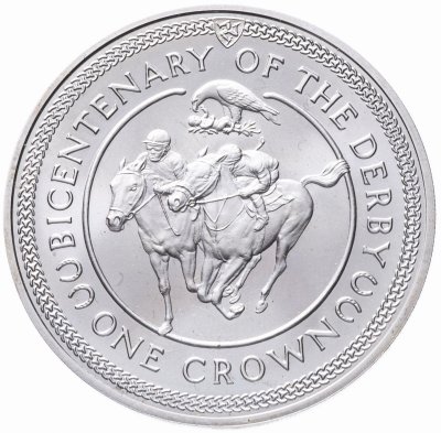 купить Остров Мэн 1 крона (crown) 1980 200 лет скаковых Дерби