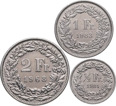 купить Швейцария набор 3 монет 1968-1983