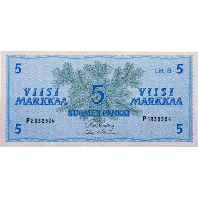 купить Финляндия 5 марок 1963 Литера B
