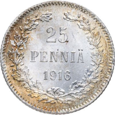 купить 25 пенни (pennia) 1916 S Российская Финляндия