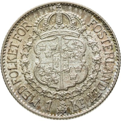 купить Швеция 1 крона 1933 Густав V