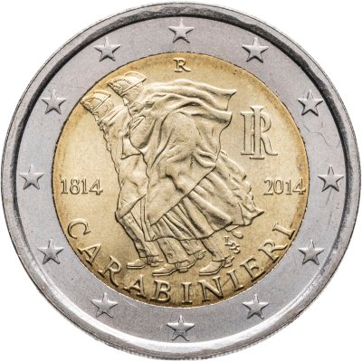 купить Италия 2 евро (euro) 2014 200 лет итальянским карабинерам