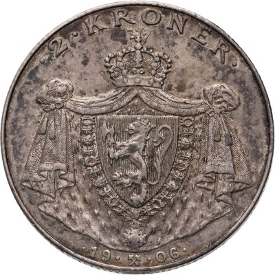 купить Норвегия 2 кроны 1906 "Первая годовщина независимости Норвегии"
