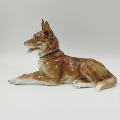 купить Светильник "Собака ("Овчарка")", Ernst Bohne Sohne (?), фарфор, роспись, ГДР, 1950-1970 гг.