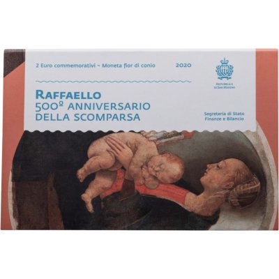 купить Сан-Марино 2 евро (euro) 2020 500 лет со дня смерти Рафаэля в памятном буклете
