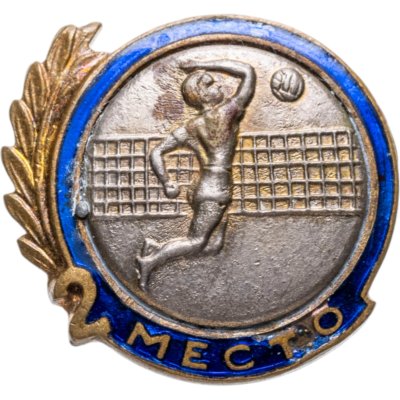 купить Нагрудный призовой знак 2-го места городского первенства по волейболу, СССР, 1960-е гг.