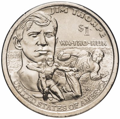 купить США 1 доллар (dollar) 2018 P "Коренные Американцы - Джим Торп "Уа-То-Хак"", Знак монетного двора D - Денвер