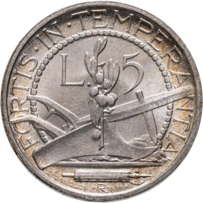 купить Сан-Марино 5 лир (lire) 1937