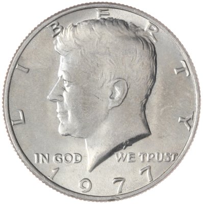 купить США 50 центов (1/2 доллара, half dollar) 1977 Kennedy Half Dollar (Кеннеди) без обозначения монетного двора