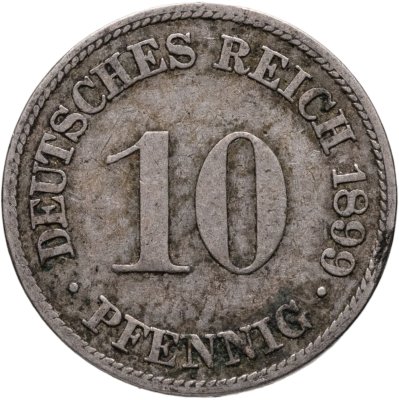 купить Германская Империя 10 пфеннигов 1899 F