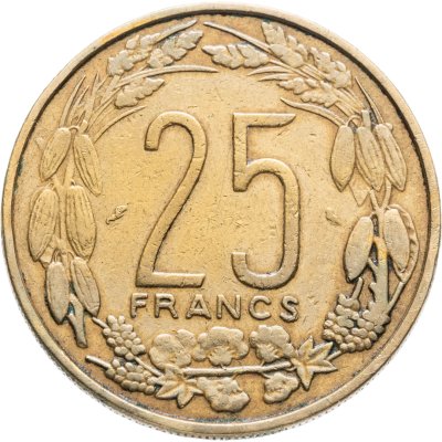 купить Экваториальная Африка и Камерун 25 франков (francs) 1970