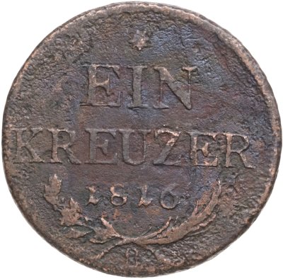 купить Австрия 1 крейцер (kreuzer) 1816, знак монетного двора "B" - Кремница