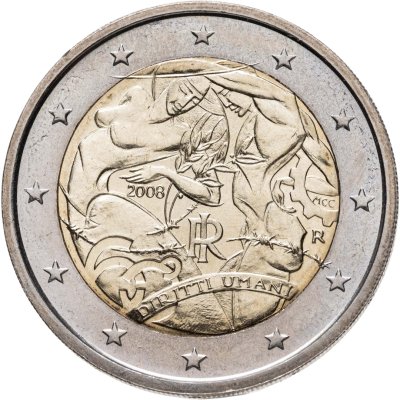 купить Италия 2 евро (euro) 2008 60-летие принятия Всеобщей декларации прав человека