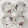 Купить Набор суповых (глубоких) тарелок с цветочным декором на 6 персон, фарфор, деколь, золочение, Дулевский фарфоровый завод (Дулёво), СССР, 1968-1991 гг.
