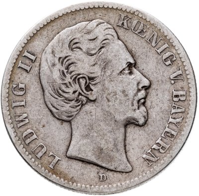 купить Германская Империя, Бавария 2 марки (mark) 1876, двор D