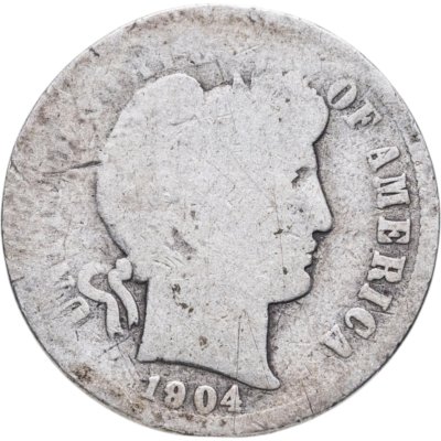 купить США 10 центов (дайм, one dime) 1904 Barber Dime Без отметки монетного двора