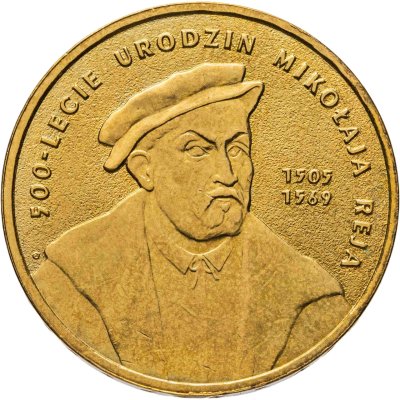купить Польша 2 злотых 2005 "500 лет со дня рождения Миколая Рея"