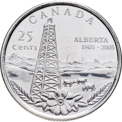 купить Канада 25 центов (cents) 2005 "100 лет провинции Альберта"