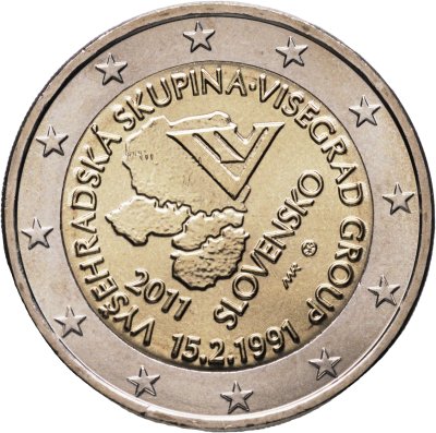 купить Словакия 2 евро 2011 "20 лет формирования Вишеградской группы"