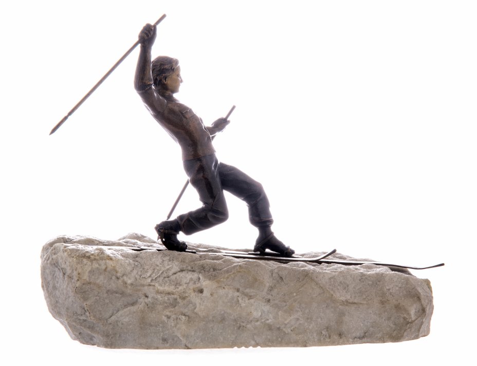 купить Скульптура "Лыжник", бронза, камень, Австрия, 1950-1980 гг.