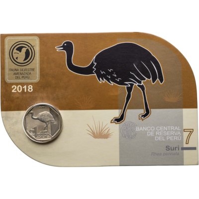 купить Перу 1 соль 2018 "Дарвинов нанду (Rhea pennata)" в буклете