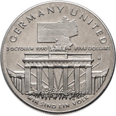 купить Маршалловы Острова 5 долларов (dollars) 1990 "Объединение Германии"