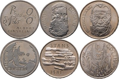 купить Швейцария набор из 6-ти монет 5 франков 1978-1982 в футляре