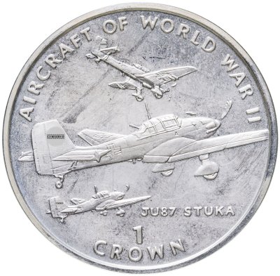 купить Остров Мэн 1 крона (crown) 1995 "Авиация Второй Мировой войны - JU87 Stuka"