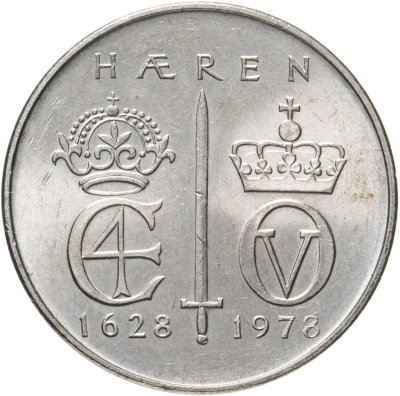 купить Норвегия 5 крон 1978 "350 лет норвежской армии"