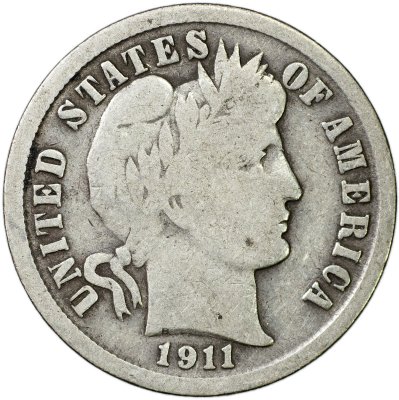 купить США 10 центов [Дайм] 1911 [KM#113] "Barber Dime"
